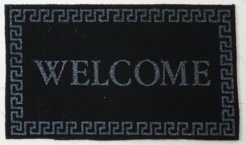 Dollhouse Miniature Welcome Mat, Black
